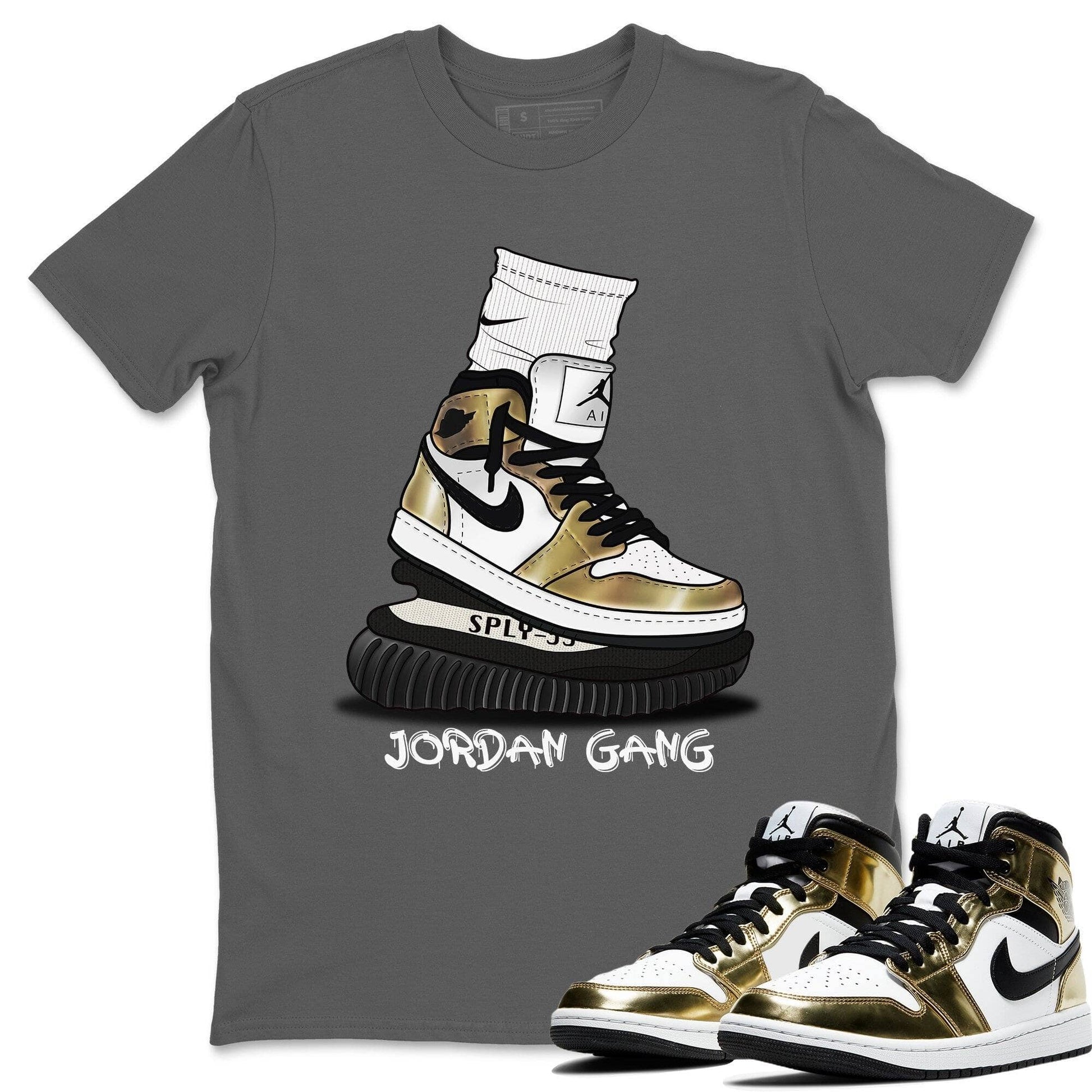 Jordan 1 Metallic Gold Sneaker Match Tees Jordan Gang Sneaker Tees Jordan 1 Metallic Gold Sneaker Release Tees Unisex Shirts