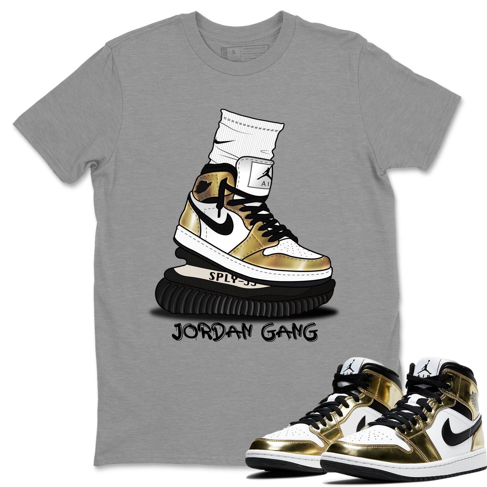 Jordan 1 Metallic Gold Sneaker Match Tees Jordan Gang Sneaker Tees Jordan 1 Metallic Gold Sneaker Release Tees Unisex Shirts
