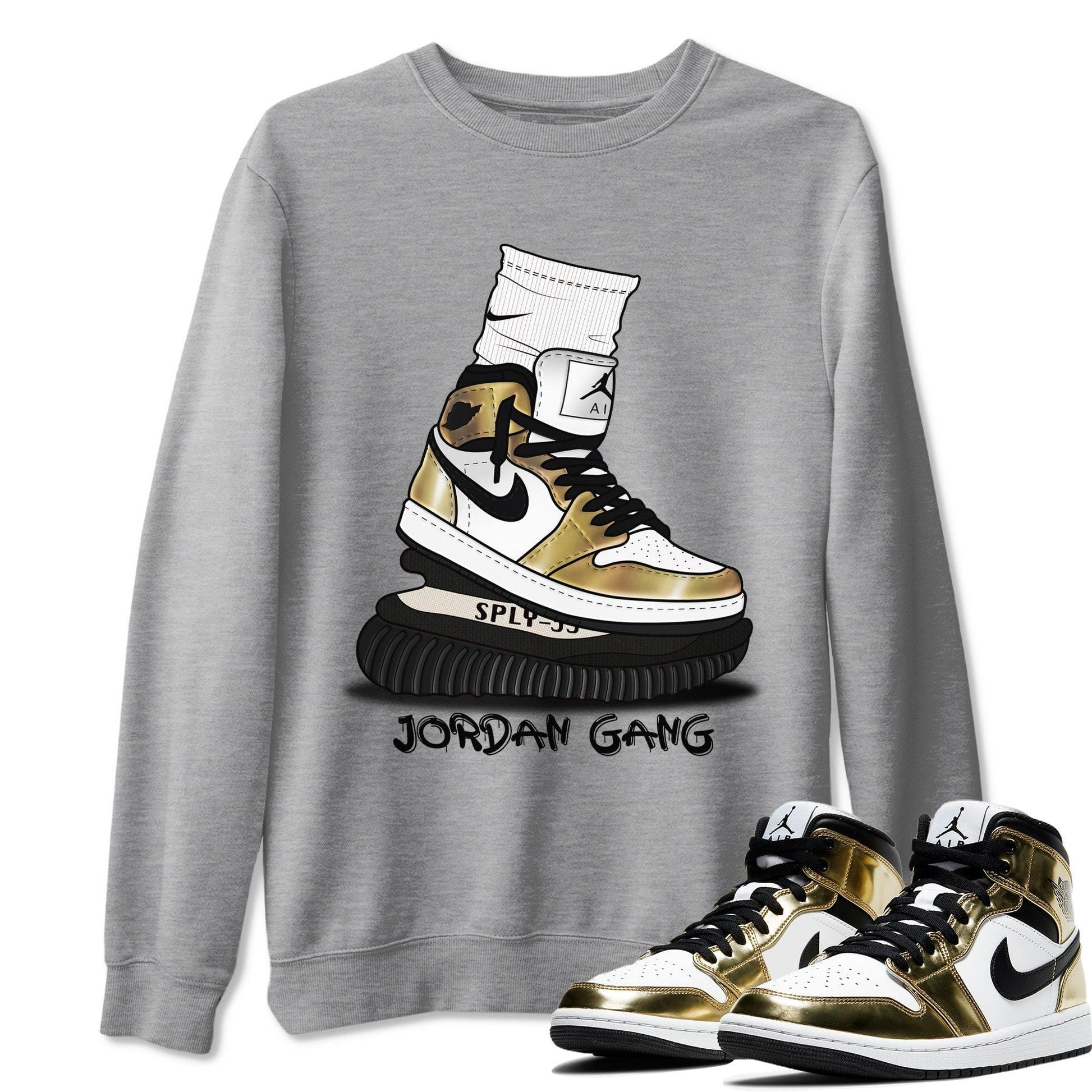 Jordan 1 Metallic Gold Sneaker Match Tees Jordan Gang Sneaker Tees Jordan 1 Metallic Gold Sneaker Release Tees Unisex Shirts