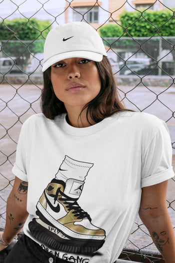 Jordan 1 Metallic Gold Sneaker Match Tees Jordan Gang Sneaker Tees Jordan 1 Metallic Gold Sneaker Release Tees Unisex Shirts