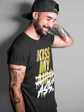 Jordan 1 Metallic Gold Sneaker Match Tees Kiss My Ass Sneaker Tees Jordan 1 Metallic Gold Sneaker Release Tees Unisex Shirts