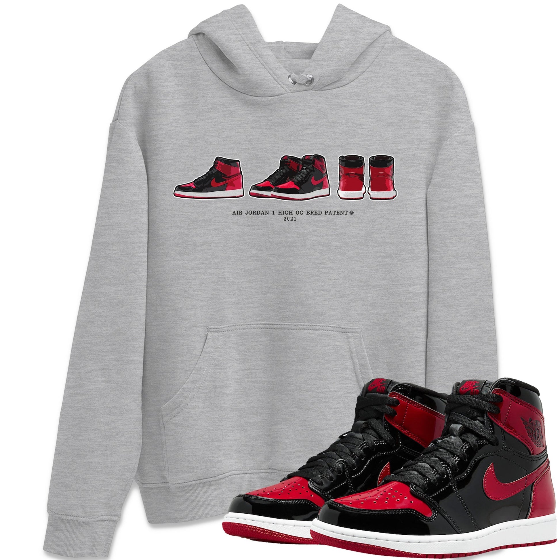 Jordan 1 Bred Patent Sneaker Match Tees Air Jordan 1 Prelude Sneaker Tees Jordan 1 Bred Patent Sneaker Release Tees Unisex Shirts