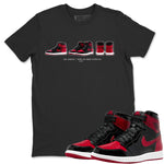 Jordan 1 Bred Patent Sneaker Match Tees Air Jordan 1 Prelude Sneaker Tees Jordan 1 Bred Patent Sneaker Release Tees Unisex Shirts
