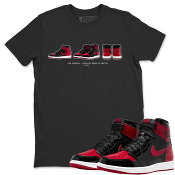 Jordan 1 Bred Patent Sneaker Match Tees Air Jordan 1 Prelude Sneaker Tees Jordan 1 Bred Patent Sneaker Release Tees Unisex Shirts