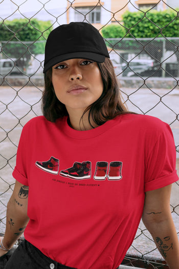Jordan 1 Bred Patent Sneaker Match Tees Air Jordan 1 Prelude Sneaker Tees Jordan 1 Bred Patent Sneaker Release Tees Unisex Shirts