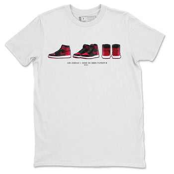Jordan 1 Bred Patent Sneaker Match Tees Air Jordan 1 Prelude Sneaker Tees Jordan 1 Bred Patent Sneaker Release Tees Unisex Shirts