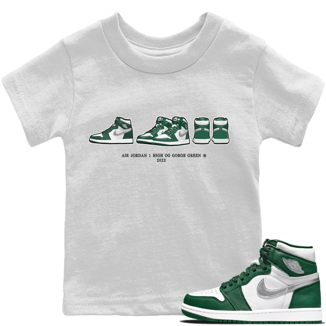 Jordan 1 Gorge Green Sneaker Match Tees Air Jordan 1 Prelude Sneaker Tees Jordan 1 Gorge Green Sneaker Release Tees Kids Shirts