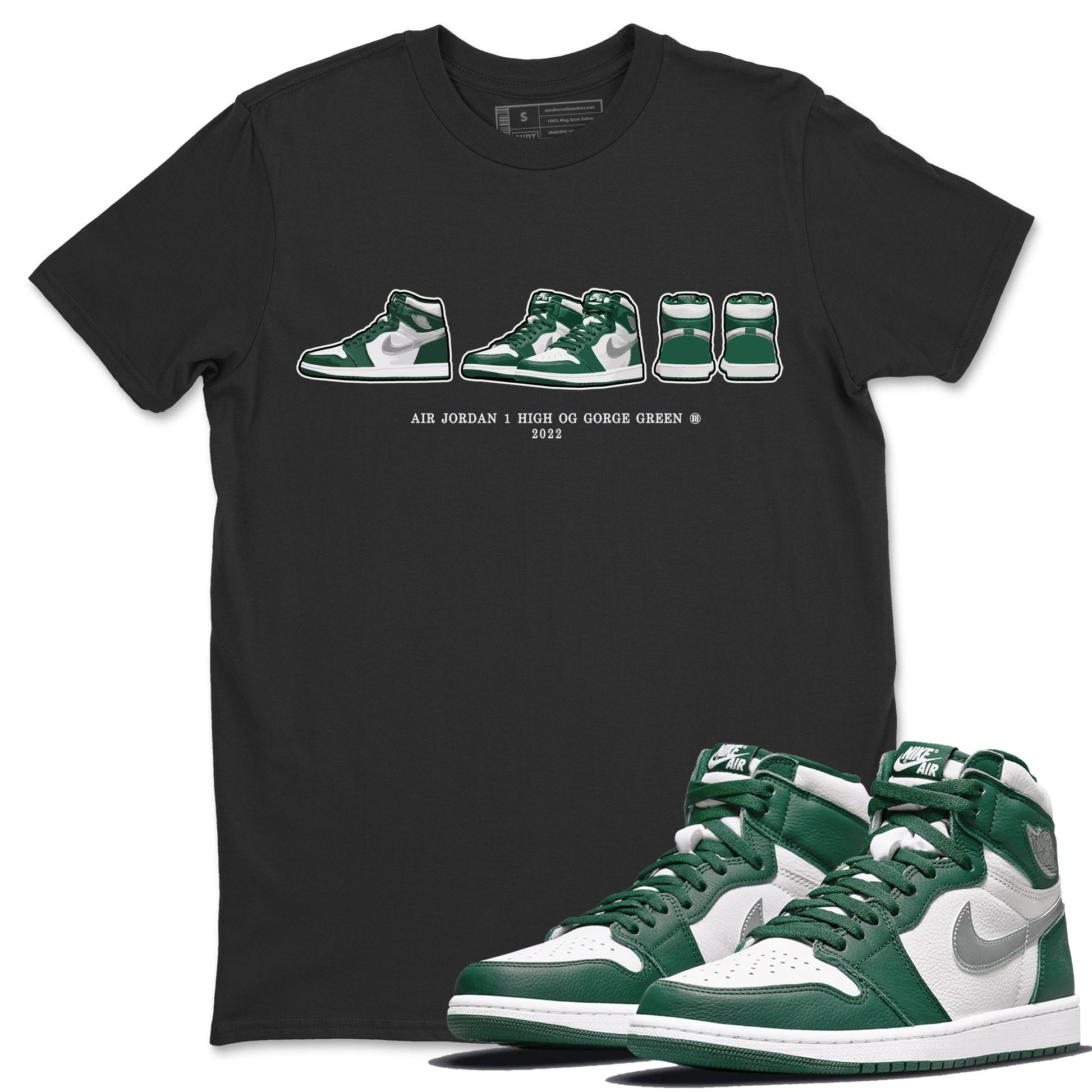Jordan 1 Gorge Green Sneaker Match Tees Air Jordan 1 Prelude Sneaker Tees Jordan 1 Gorge Green Sneaker Release Tees Unisex Shirts