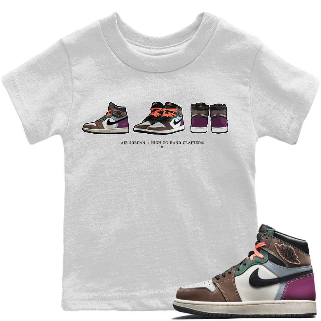 Jordan 1 Hand Crafted Sneaker Match Tees Air Jordan 1 Prelude Sneaker Tees Jordan 1 Hand Crafted Sneaker Release Tees Kids Shirts