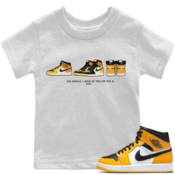 Jordan 1 Yellow Toe Sneaker Match Tees Air Jordan 1 Prelude Sneaker Tees Jordan 1 Yellow Toe Sneaker Release Tees Kids Shirts