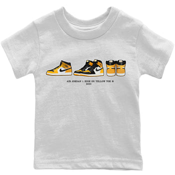 Jordan 1 Yellow Toe Sneaker Match Tees Air Jordan 1 Prelude Sneaker Tees Jordan 1 Yellow Toe Sneaker Release Tees Kids Shirts