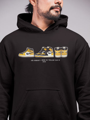Jordan 1 Yellow Toe Sneaker Match Tees Air Jordan 1 Prelude Sneaker Tees Jordan 1 Yellow Toe Sneaker Release Tees Unisex Shirts
