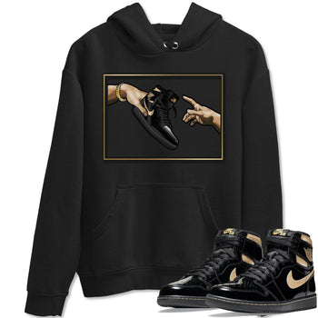 Jordan 1 Black Metallic Gold Sneaker Match Tees Adam's Creation Sneaker Tees Jordan 1 Black Metallic Gold Sneaker Release Tees Unisex Shirts
