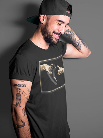 Jordan 1 Black Metallic Gold Sneaker Match Tees Adam's Creation Sneaker Tees Jordan 1 Black Metallic Gold Sneaker Release Tees Unisex Shirts