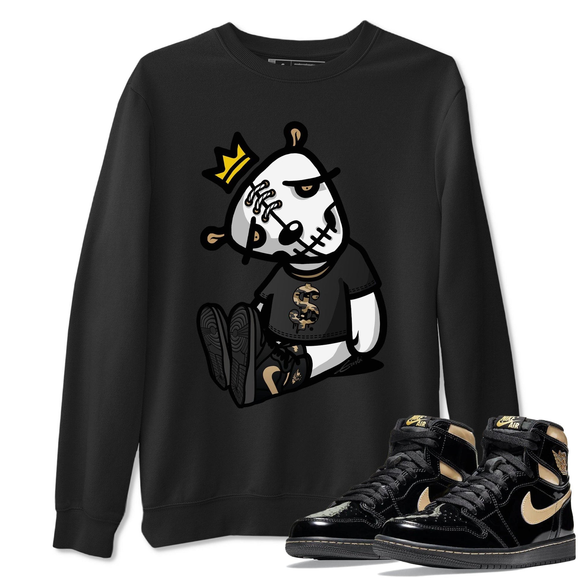 Jordan 1 Black Metallic Gold Sneaker Match Tees Dead Dolls Sneaker Tees Jordan 1 Black Metallic Gold Sneaker Release Tees Unisex Shirts