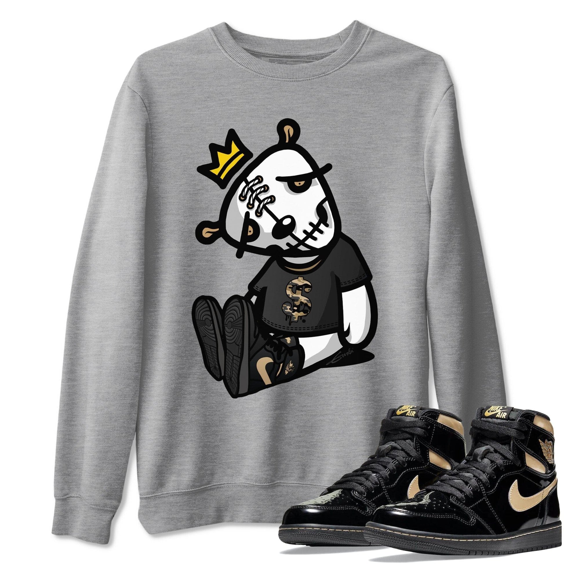 Jordan 1 Black Metallic Gold Sneaker Match Tees Dead Dolls Sneaker Tees Jordan 1 Black Metallic Gold Sneaker Release Tees Unisex Shirts