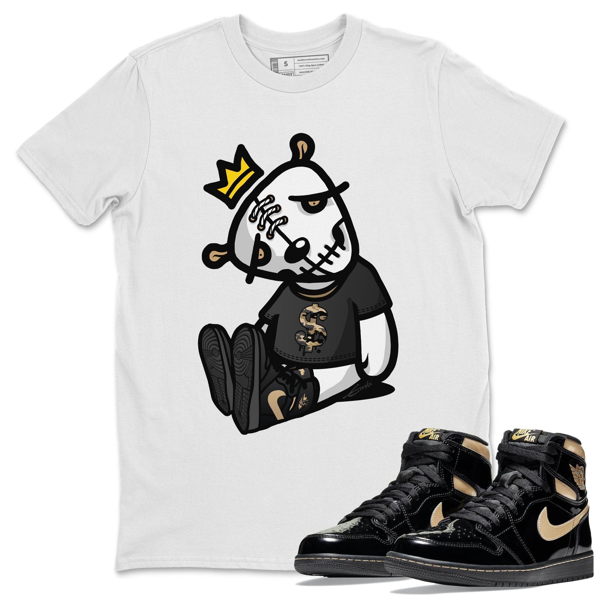 Jordan 1 Black Metallic Gold Sneaker Match Tees Dead Dolls Sneaker Tees Jordan 1 Black Metallic Gold Sneaker Release Tees Unisex Shirts