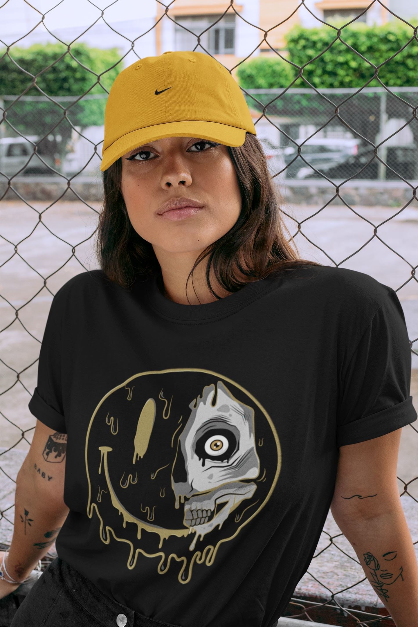 Jordan 1 Black Metallic Gold Sneaker Match Tees Dead Inside Sneaker Tees Jordan 1 Black Metallic Gold Sneaker Release Tees Unisex Shirts