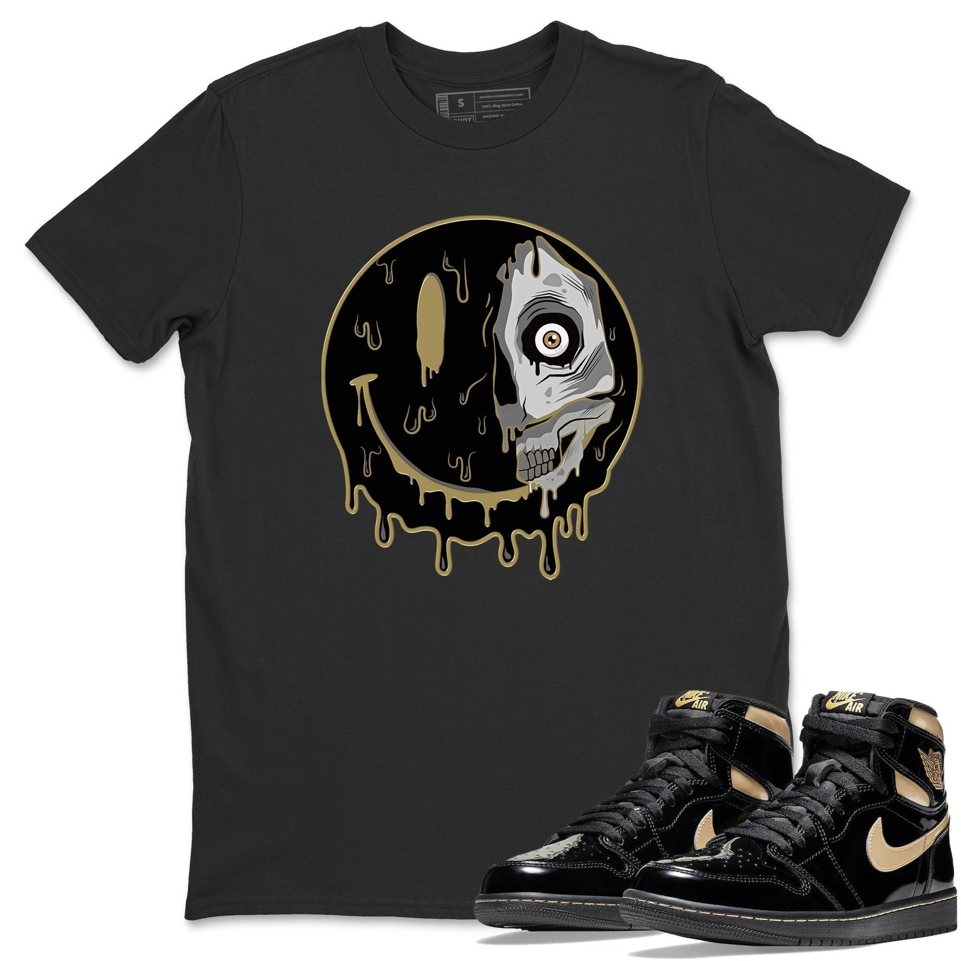 Jordan 1 Black Metallic Gold Sneaker Match Tees Dead Inside Sneaker Tees Jordan 1 Black Metallic Gold Sneaker Release Tees Unisex Shirts