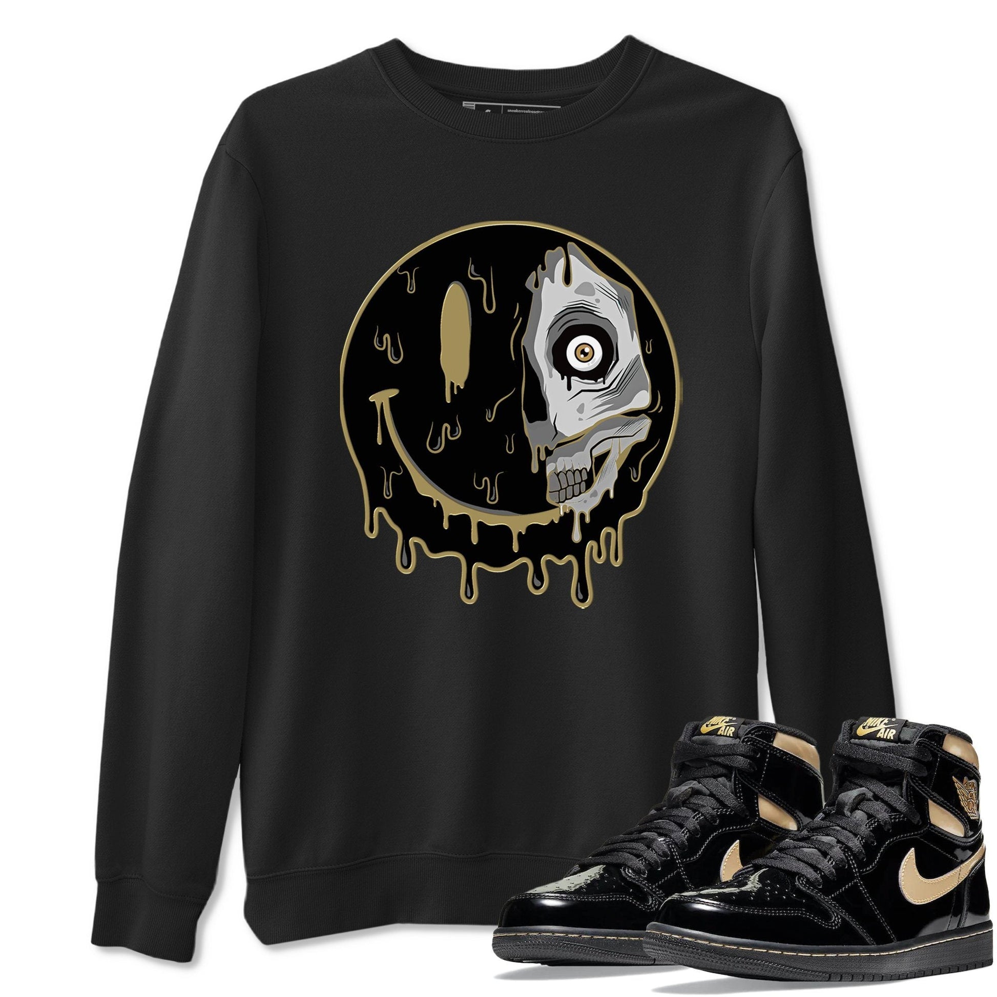 Jordan 1 Black Metallic Gold Sneaker Match Tees Dead Inside Sneaker Tees Jordan 1 Black Metallic Gold Sneaker Release Tees Unisex Shirts