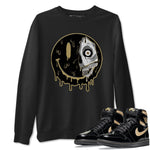 Jordan 1 Black Metallic Gold Sneaker Match Tees Dead Inside Sneaker Tees Jordan 1 Black Metallic Gold Sneaker Release Tees Unisex Shirts