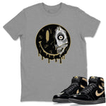 Jordan 1 Black Metallic Gold Sneaker Match Tees Dead Inside Sneaker Tees Jordan 1 Black Metallic Gold Sneaker Release Tees Unisex Shirts