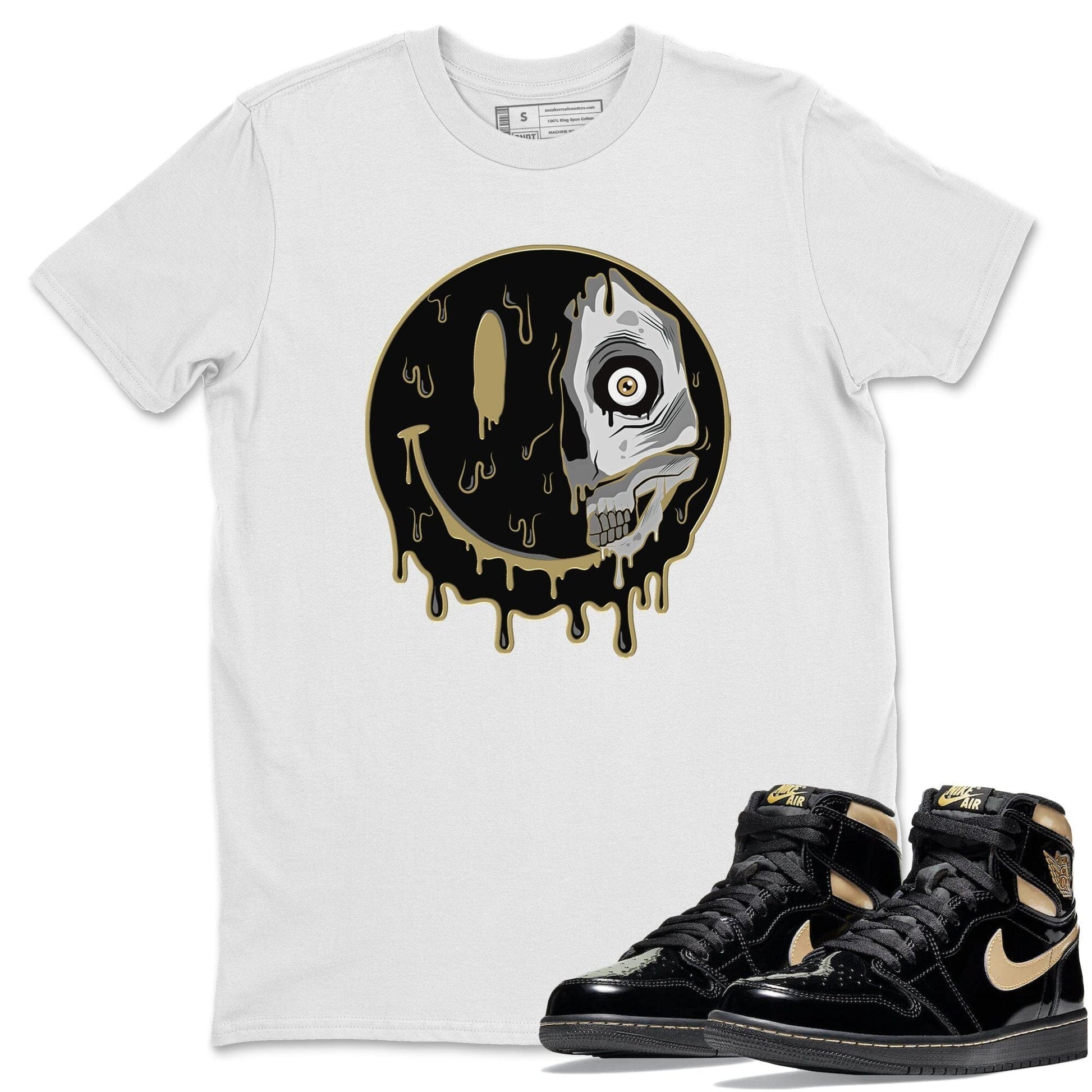 Jordan 1 Black Metallic Gold Sneaker Match Tees Dead Inside Sneaker Tees Jordan 1 Black Metallic Gold Sneaker Release Tees Unisex Shirts