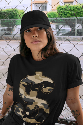 Jordan 1 Black Metallic Gold Sneaker Match Tees Dollar Camo Sneaker Tees Jordan 1 Black Metallic Gold Sneaker Release Tees Unisex Shirts