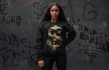 Jordan 1 Black Metallic Gold Sneaker Match Tees Dollar Camo Sneaker Tees Jordan 1 Black Metallic Gold Sneaker Release Tees Unisex Shirts