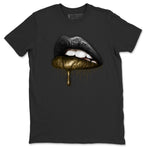 Jordan 1 Black Metallic Gold Sneaker Match Tees Dripping Lips Sneaker Tees Jordan 1 Black Metallic Gold Sneaker Release Tees Unisex Shirts