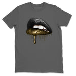 Jordan 1 Black Metallic Gold Sneaker Match Tees Dripping Lips Sneaker Tees Jordan 1 Black Metallic Gold Sneaker Release Tees Unisex Shirts