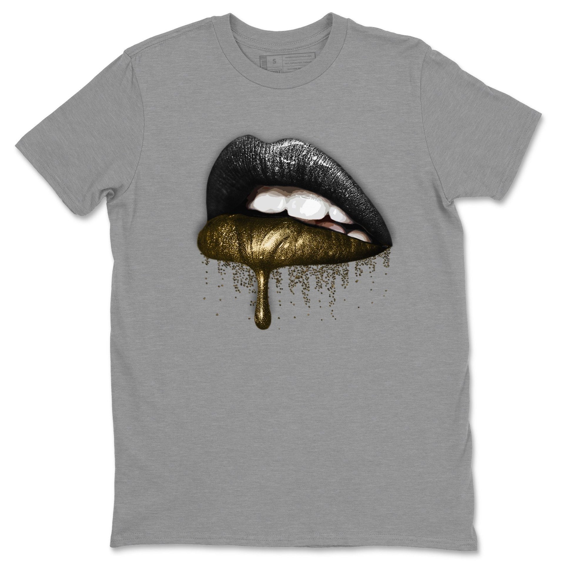 Jordan 1 Black Metallic Gold Sneaker Match Tees Dripping Lips Sneaker Tees Jordan 1 Black Metallic Gold Sneaker Release Tees Unisex Shirts