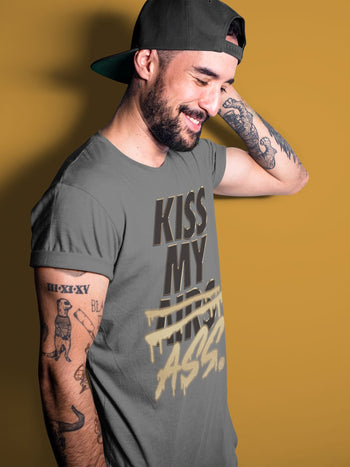 Jordan 1 Black Metallic Gold Sneaker Match Tees Kiss My Ass Sneaker Tees Jordan 1 Black Metallic Gold Sneaker Release Tees Unisex Shirts