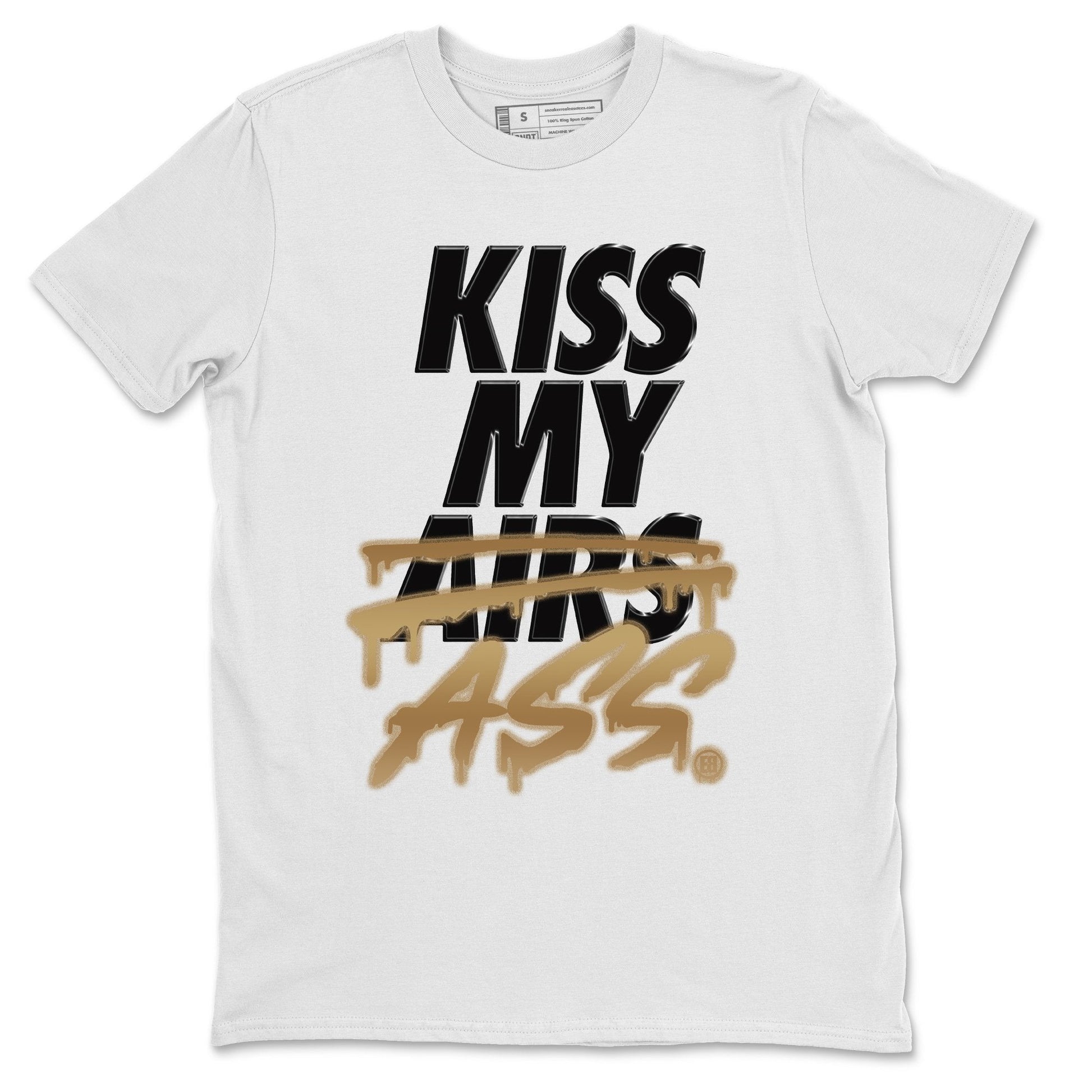 Jordan 1 Black Metallic Gold Sneaker Match Tees Kiss My Ass Sneaker Tees Jordan 1 Black Metallic Gold Sneaker Release Tees Unisex Shirts