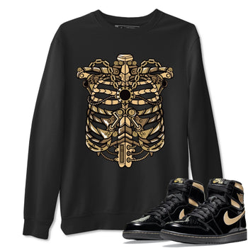 Jordan 1 Black Metallic Gold Sneaker Match Tees Metallic Ribcage Sneaker Tees Jordan 1 Black Metallic Gold Sneaker Release Tees Unisex Shirts