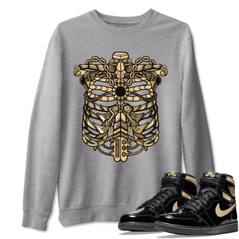 Jordan 1 Black Metallic Gold Sneaker Match Tees Metallic Ribcage Sneaker Tees Jordan 1 Black Metallic Gold Sneaker Release Tees Unisex Shirts