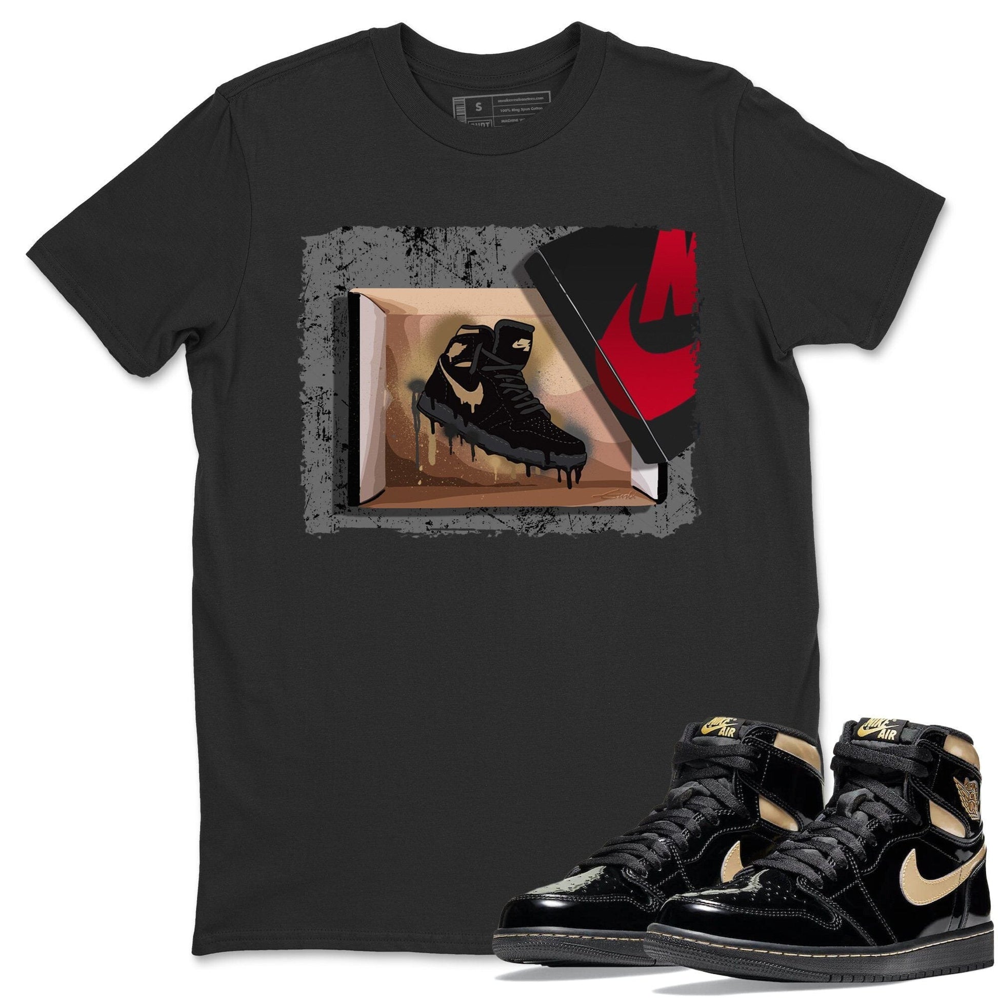 Jordan 1 Black Metallic Gold Sneaker Match Tees New Kicks Sneaker Tees Jordan 1 Black Metallic Gold Sneaker Release Tees Unisex Shirts