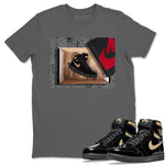 Jordan 1 Black Metallic Gold Sneaker Match Tees New Kicks Sneaker Tees Jordan 1 Black Metallic Gold Sneaker Release Tees Unisex Shirts