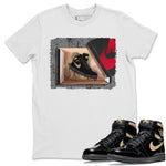 Jordan 1 Black Metallic Gold Sneaker Match Tees New Kicks Sneaker Tees Jordan 1 Black Metallic Gold Sneaker Release Tees Unisex Shirts