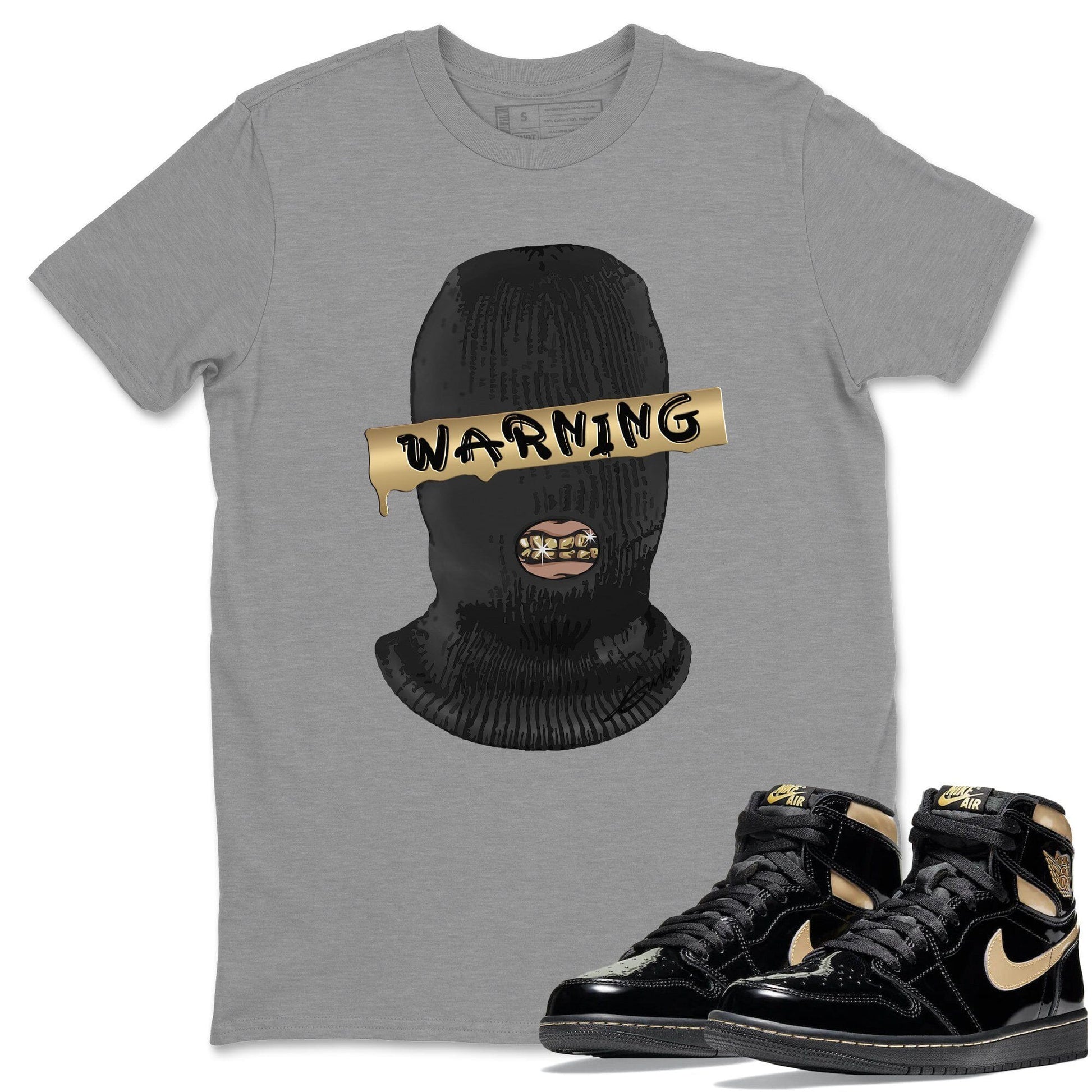 Jordan 1 Black Metallic Gold Sneaker Match Tees Warning Sneaker Tees Jordan 1 Black Metallic Gold Sneaker Release Tees Unisex Shirts