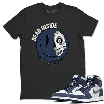 Jordan 1 Midnight Navy Sneaker Match Tees Dead Inside Sneaker Tees Jordan 1 Midnight Navy Sneaker Release Tees Unisex Shirts