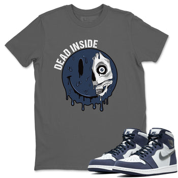 Jordan 1 Midnight Navy Sneaker Match Tees Dead Inside Sneaker Tees Jordan 1 Midnight Navy Sneaker Release Tees Unisex Shirts