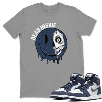 Jordan 1 Midnight Navy Sneaker Match Tees Dead Inside Sneaker Tees Jordan 1 Midnight Navy Sneaker Release Tees Unisex Shirts