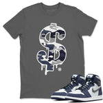 Jordan 1 Midnight Navy Sneaker Match Tees Dollar Camo Sneaker Tees Jordan 1 Midnight Navy Sneaker Release Tees Unisex Shirts