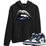 Jordan 1 Midnight Navy Sneaker Match Tees Dripping Lips Sneaker Tees Jordan 1 Midnight Navy Sneaker Release Tees Unisex Shirts