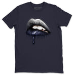 Jordan 1 Midnight Navy Sneaker Match Tees Dripping Lips Sneaker Tees Jordan 1 Midnight Navy Sneaker Release Tees Unisex Shirts