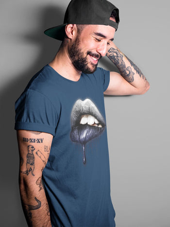 Jordan 1 Midnight Navy Sneaker Match Tees Dripping Lips Sneaker Tees Jordan 1 Midnight Navy Sneaker Release Tees Unisex Shirts