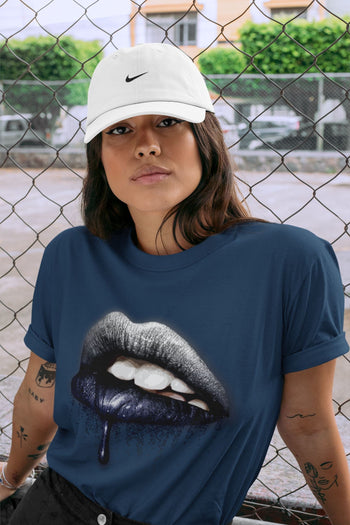 Jordan 1 Midnight Navy Sneaker Match Tees Dripping Lips Sneaker Tees Jordan 1 Midnight Navy Sneaker Release Tees Unisex Shirts