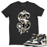 Jordan 1 Dark Mocha Sneaker Match Tees Dollar Camo Sneaker Tees Jordan 1 Dark Mocha Sneaker Release Tees Unisex Shirts