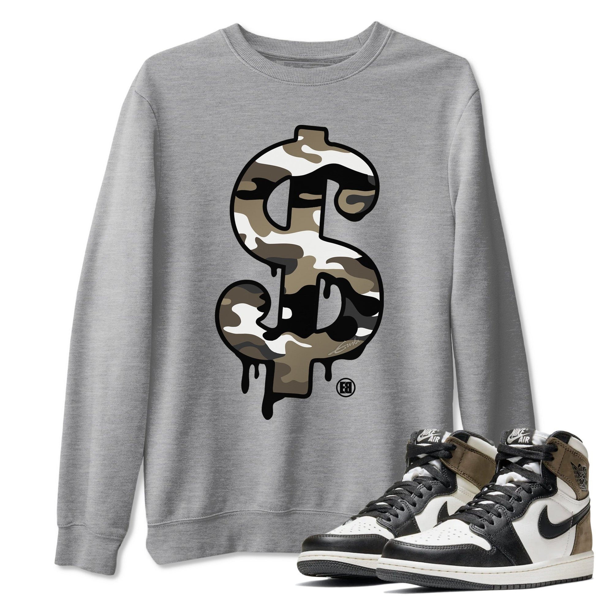 Jordan 1 Dark Mocha Sneaker Match Tees Dollar Camo Sneaker Tees Jordan 1 Dark Mocha Sneaker Release Tees Unisex Shirts